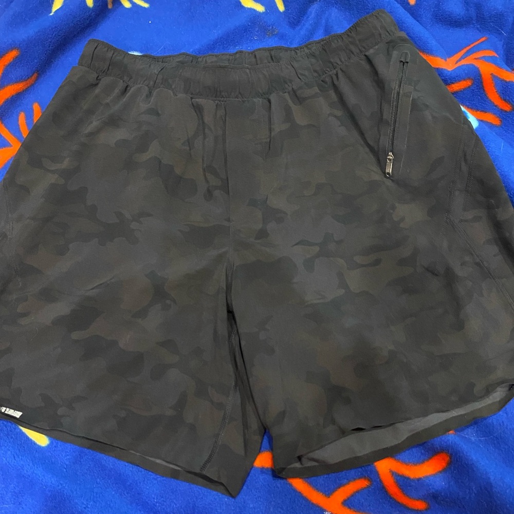 Lululemon Athletica Black Camo Athletic Shorts
